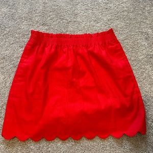 J crew linen scalloped Sidewalk skirt with pockets
